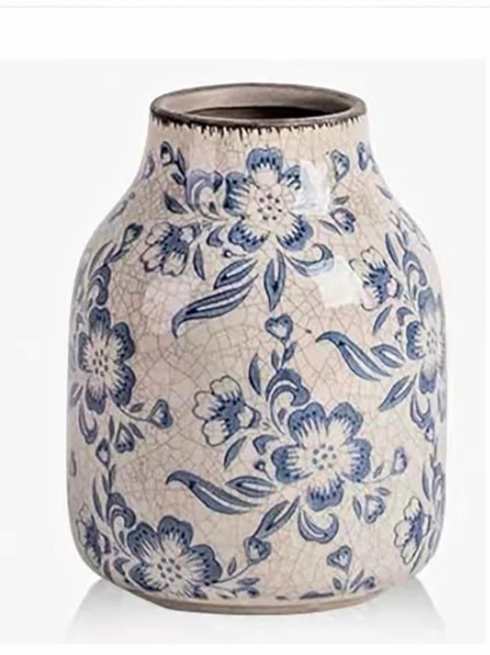 Floral Blue & White Vase